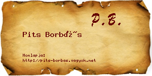 Pits Borbás névjegykártya